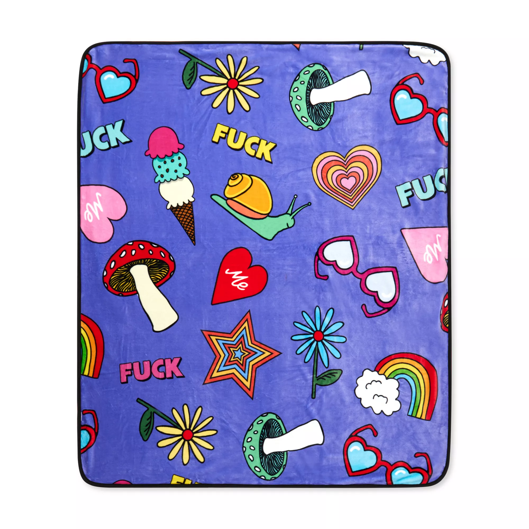Fuckity Fuck Fuck Reversible Fleece Blanket at Spencer's