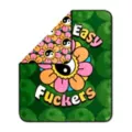 Take It Easy Fuckers Yin Yang Flower Fleece Blanket at Spencer's