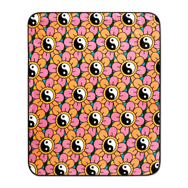 Take It Easy Fuckers Yin Yang Flower Fleece Blanket at Spencer's