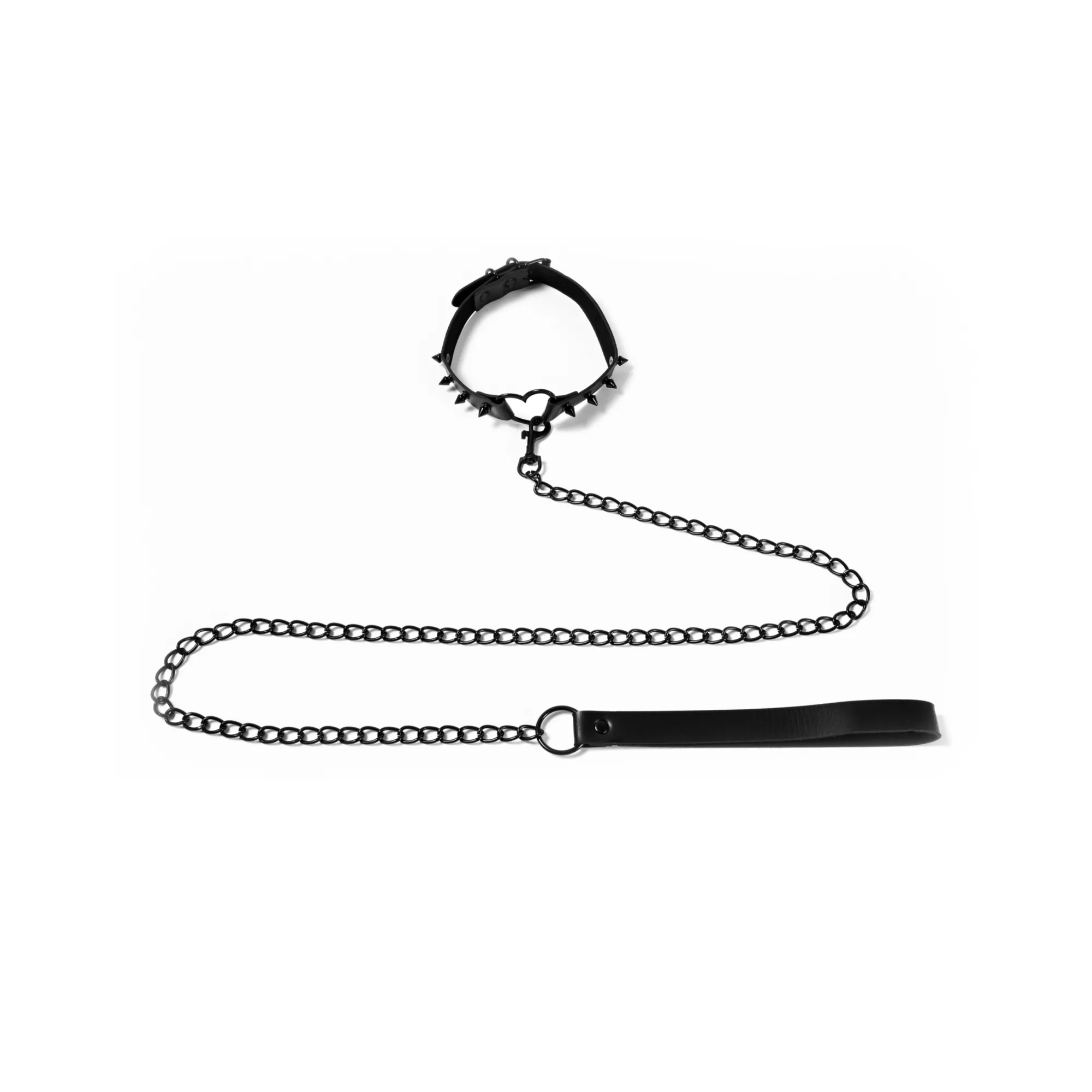Spike Heart Bondage Collar and Leash - Pleasure Bound at Spencer's