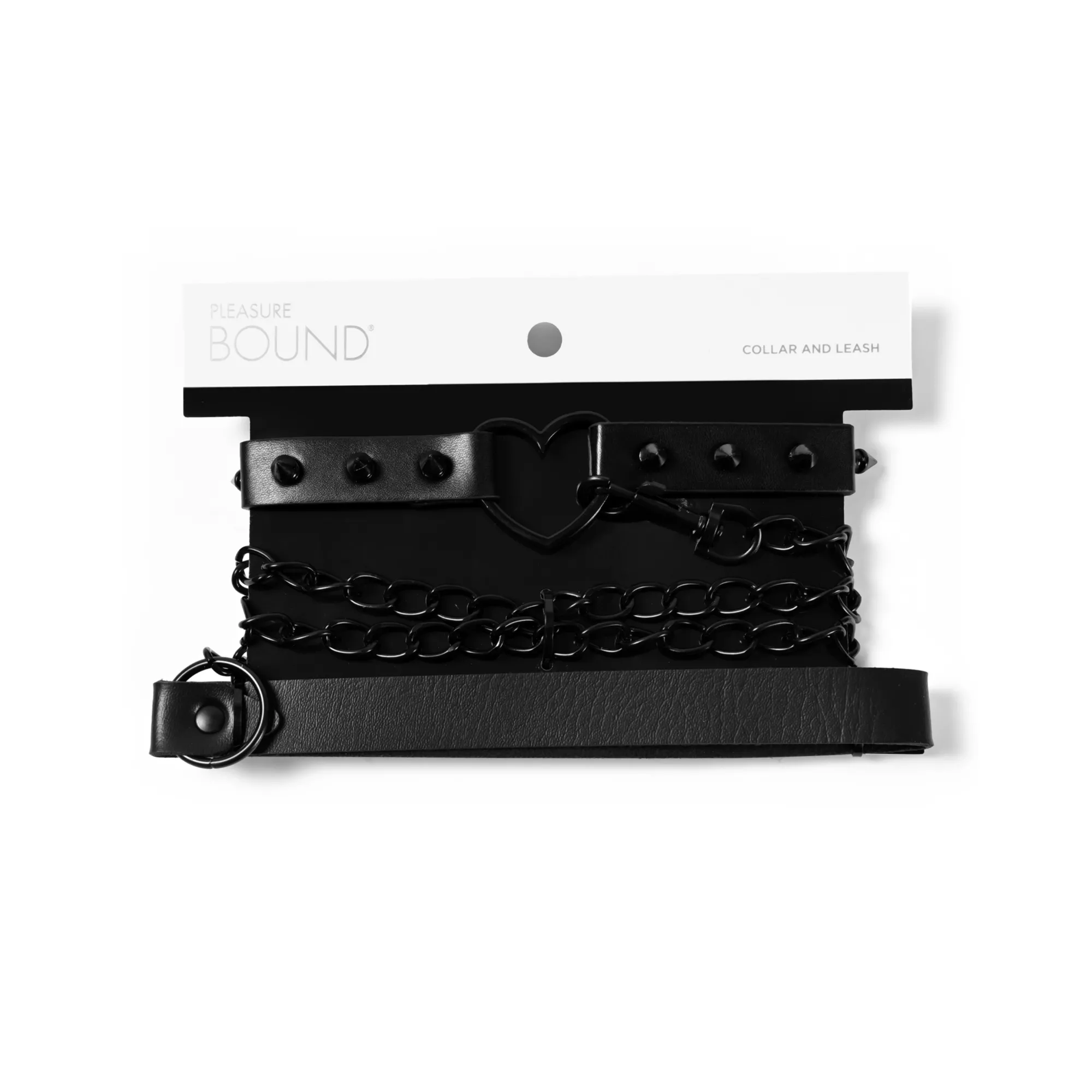 Spike Heart Bondage Collar and Leash - Pleasure Bound at Spencer's