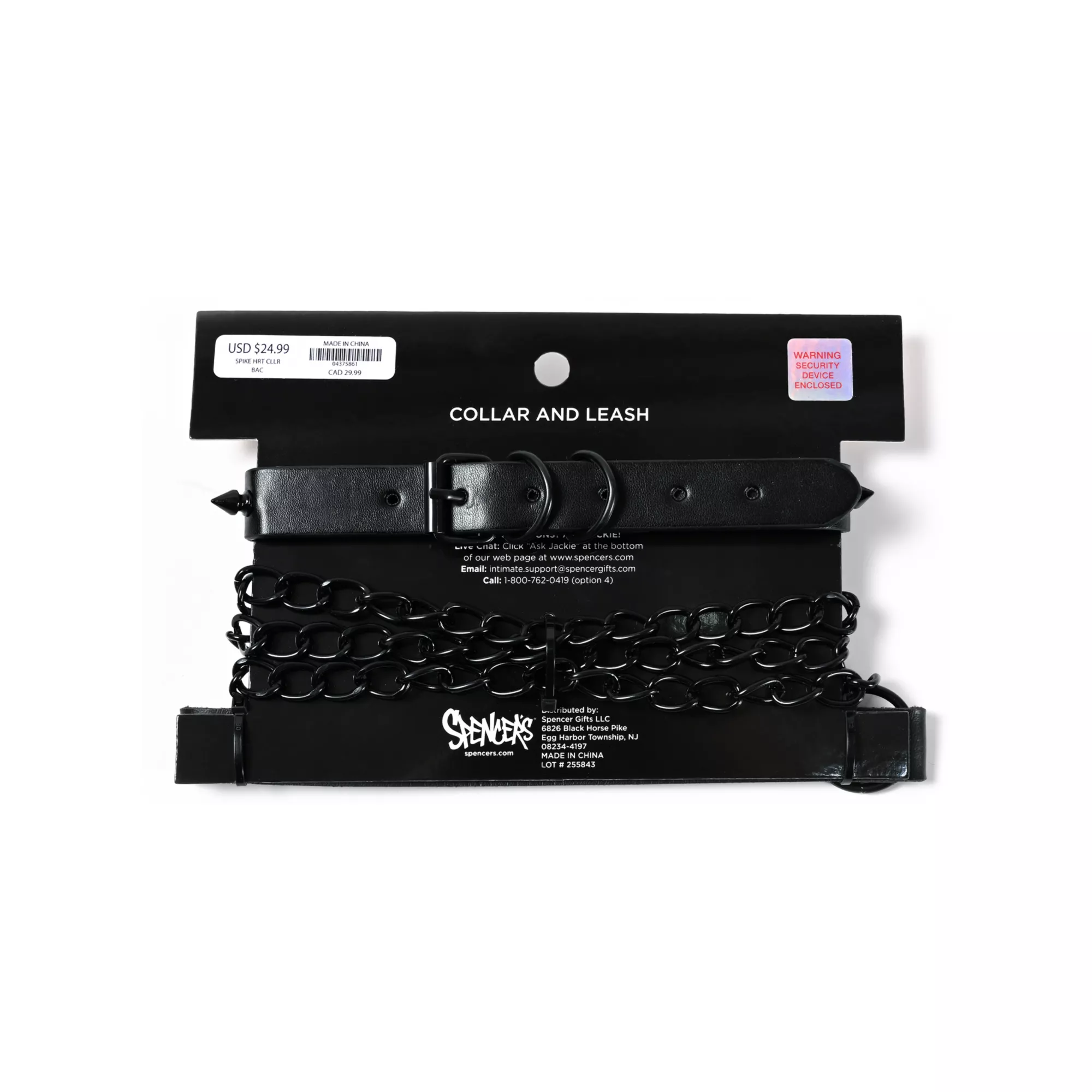 Spike Heart Bondage Collar and Leash - Pleasure Bound at Spencer's