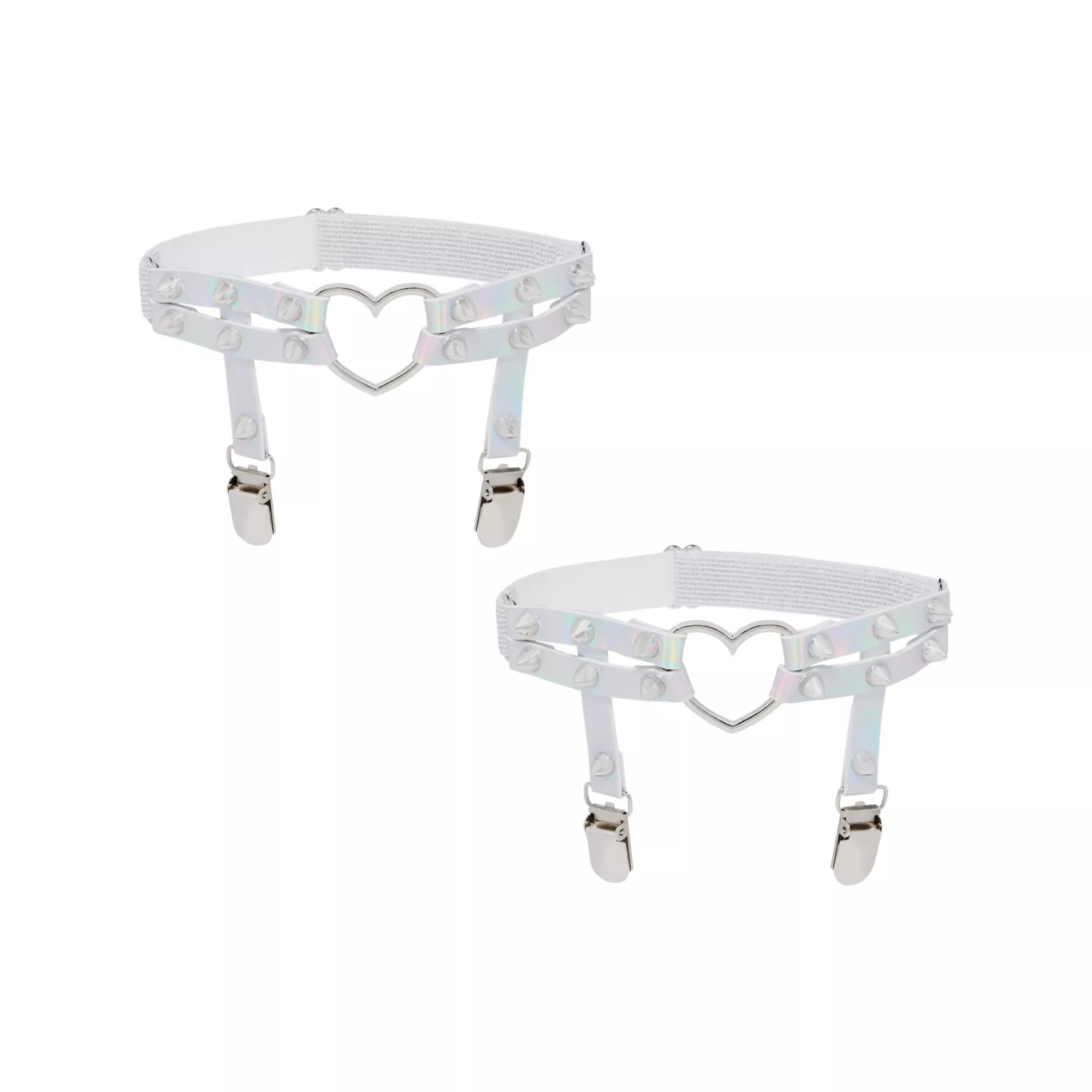 Iridescent Heart Garters at Spencer's