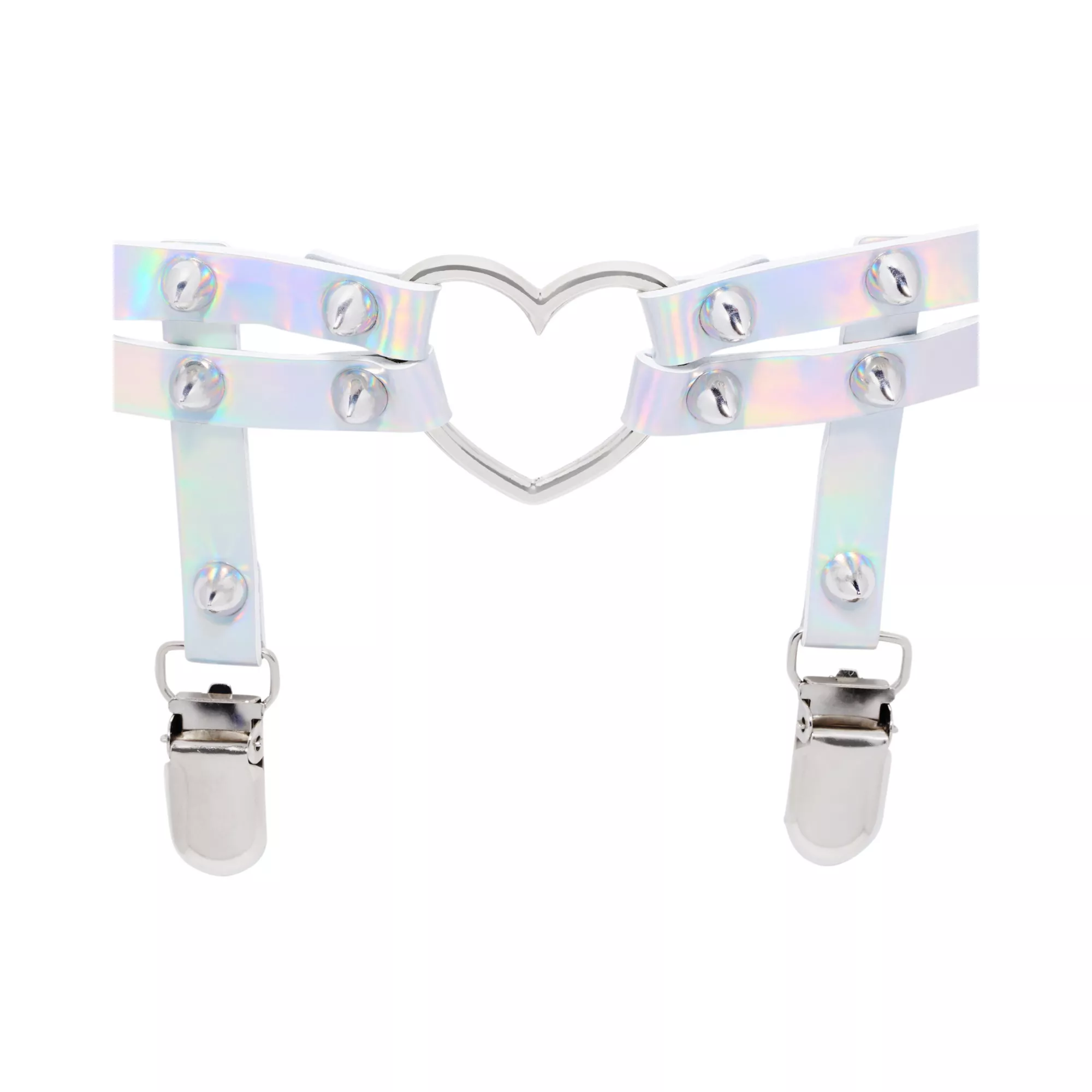 Iridescent Heart Garters at Spencer's