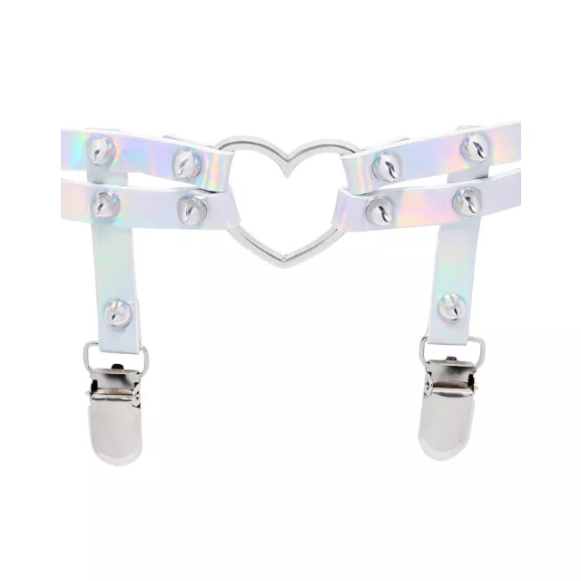 Iridescent Heart Garters at Spencer's