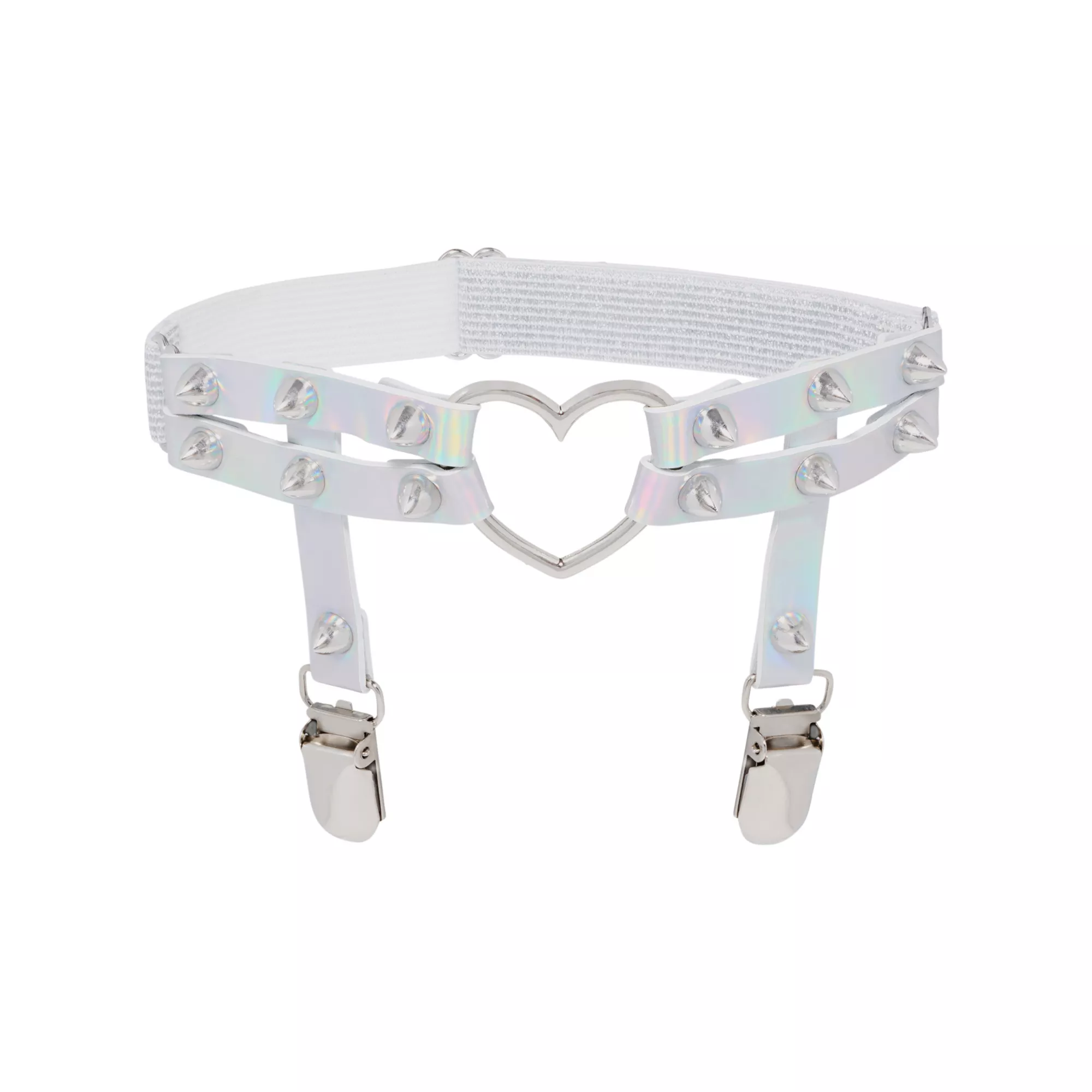 Iridescent Heart Garters at Spencer's