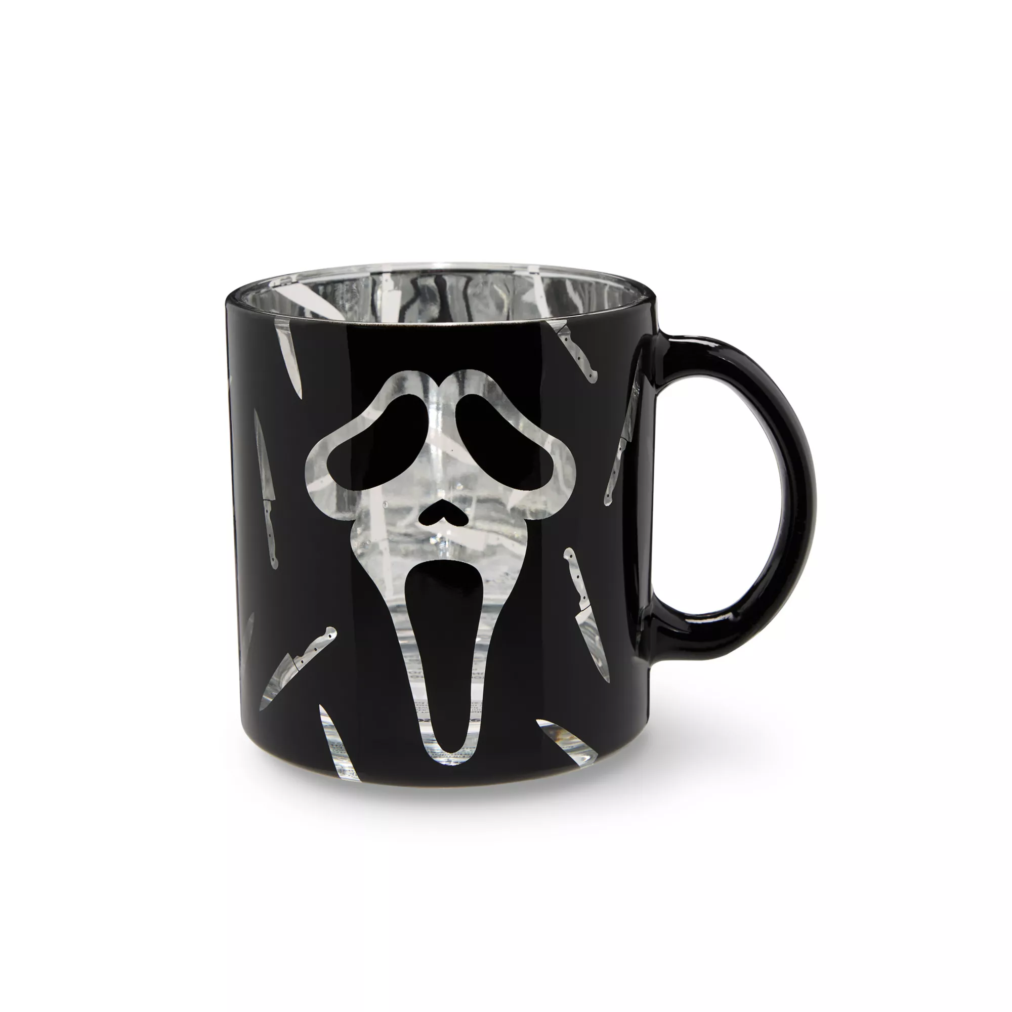 Ghost Face Knife Glass Coffee Mug - 20 oz. at Spirit Halloween