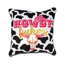 Howdy Fuckers Square Pillow at Spencer's