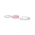 Multi-Pack Pink and Silver Flower Heart Hoop Earrings - 3 Pack at Spencer's