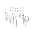 Multi-Pack Pentagram Chain Dangle Hoop & Stud Earrings - 9 Pack at Spencer's