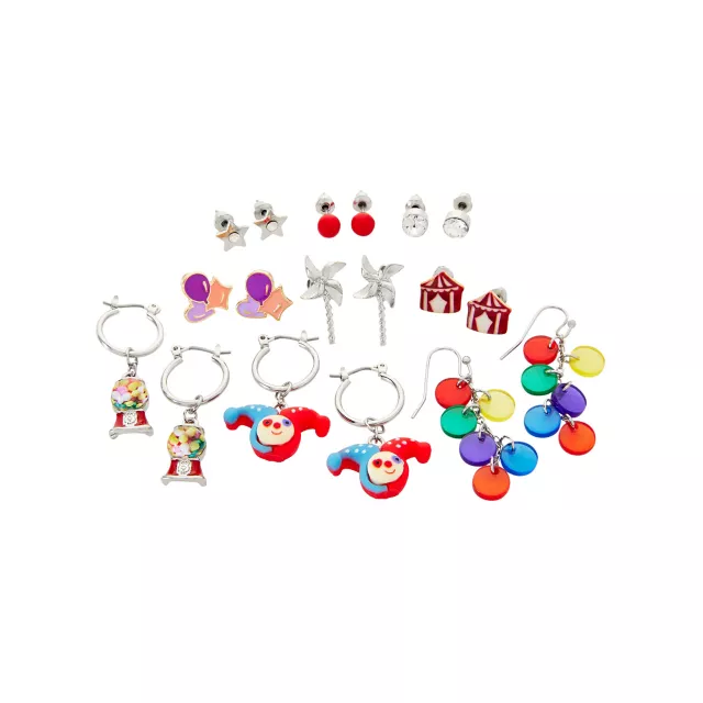Multi-Pack Circus Clown Earrings - 9 Pack at Spencer's