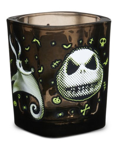Jack Skellington Sally and Zero Polka Dot Face Square Mini Glass 1.5 o