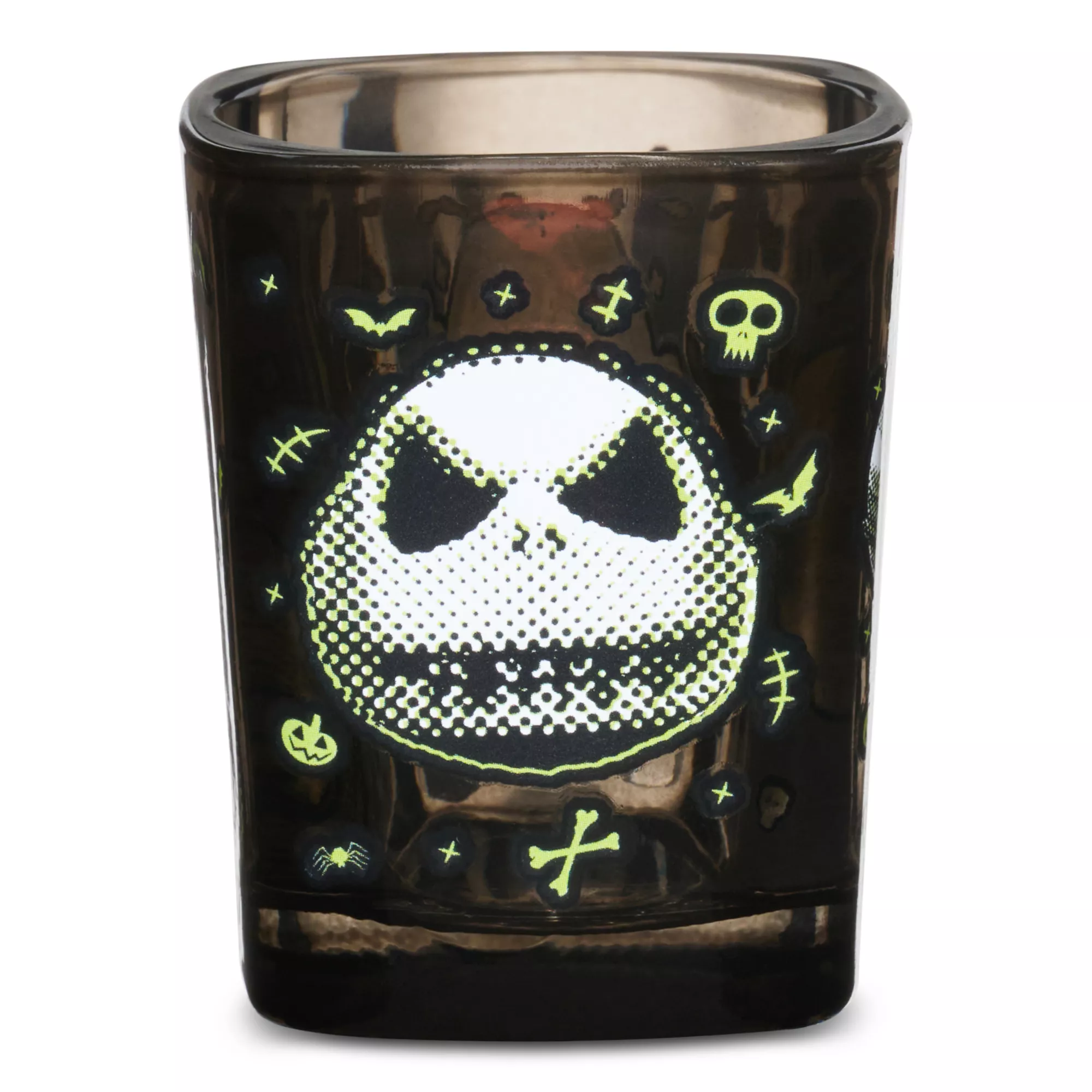 Jack Skellington Sally and Zero Polka Dot Face Square Mini Glass 1.5 oz. - The Nightmare Before Christmas at Spencer's