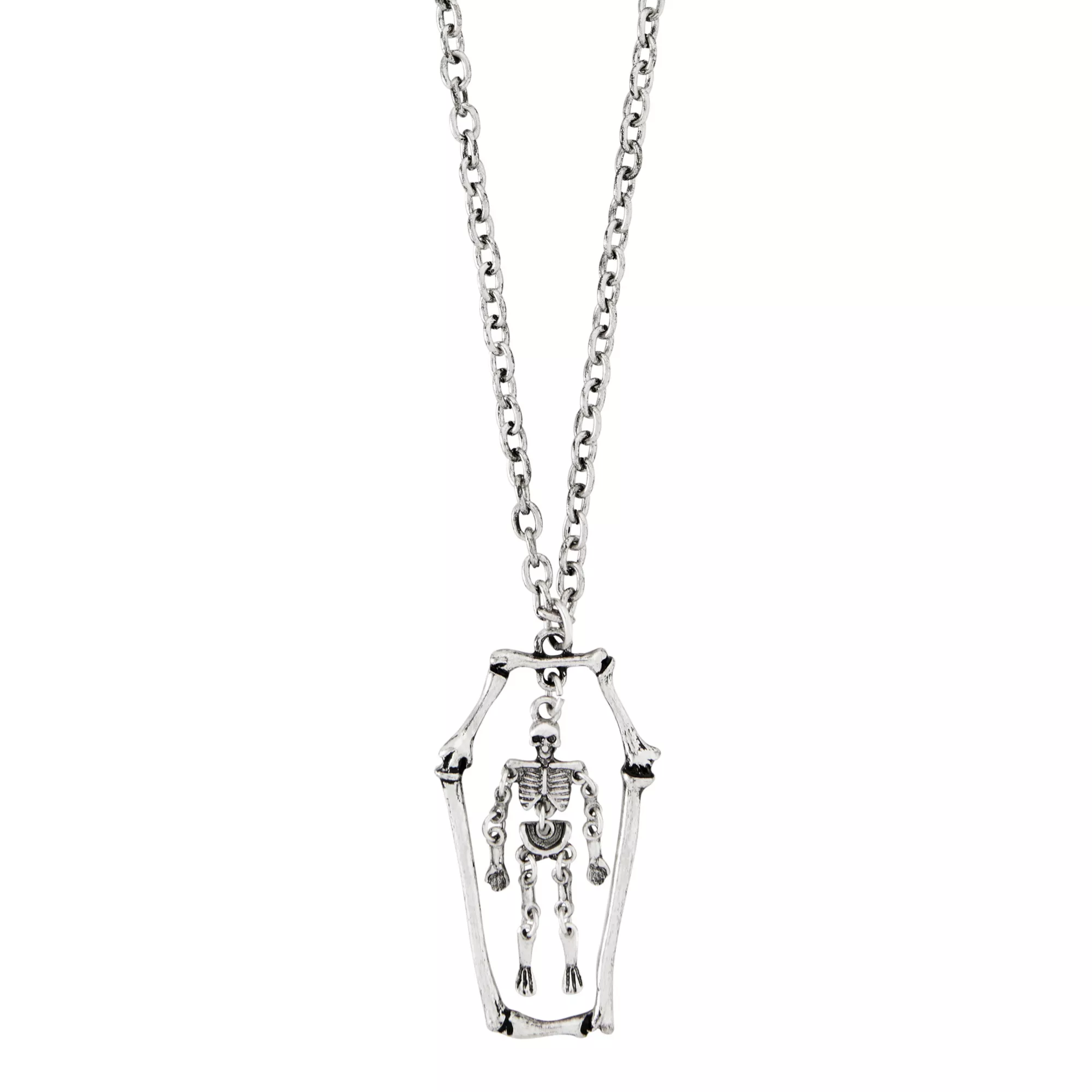 Skull Coffin Pendant Necklace at Spencer's