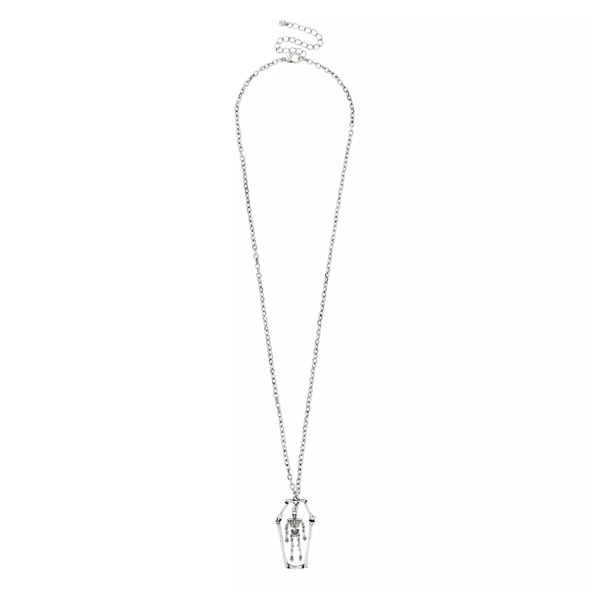 Skull Coffin Pendant Necklace at Spencer's
