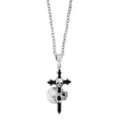 Dual Skull Cross Pendant Necklace at Spencer's
