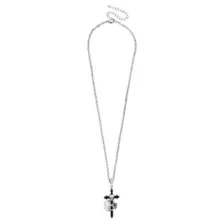 Dual Skull Cross Pendant Necklace at Spencer's