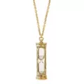 Goldtone Sand Clock Pendant Necklace at Spencer's