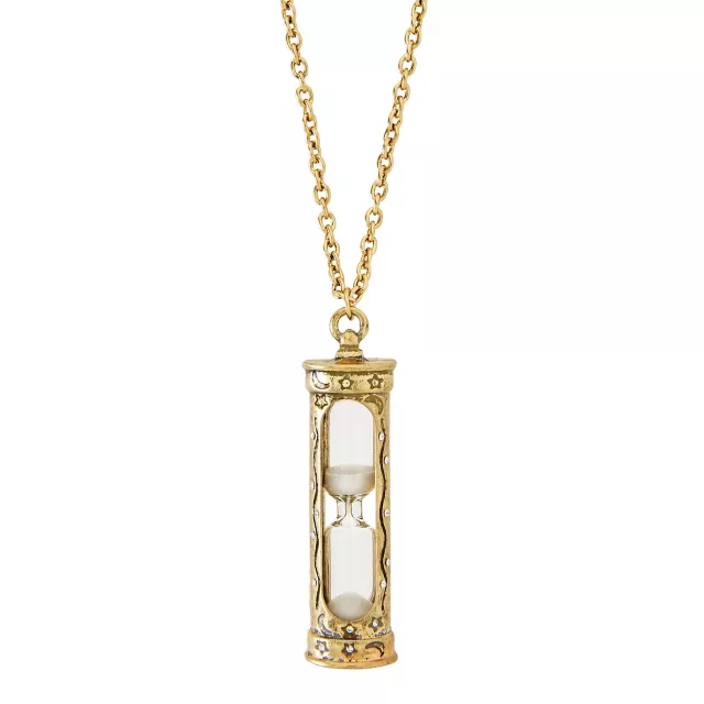Goldtone Sand Clock Pendant Necklace at Spencer's