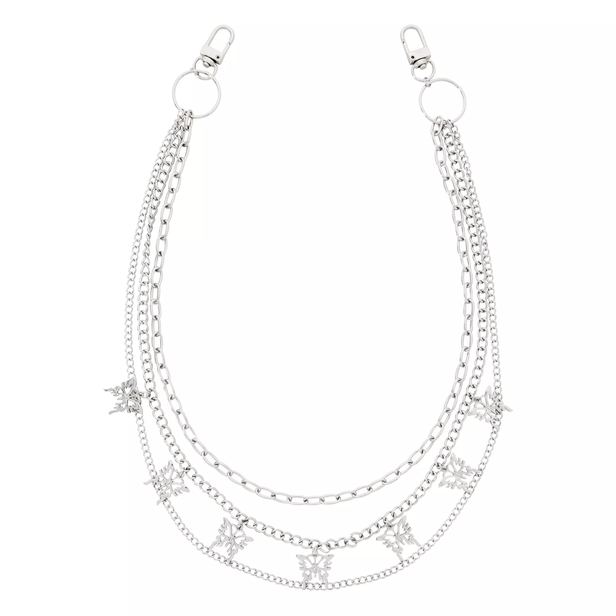 3 Row Butterfly Wallet Chain at Spencer's