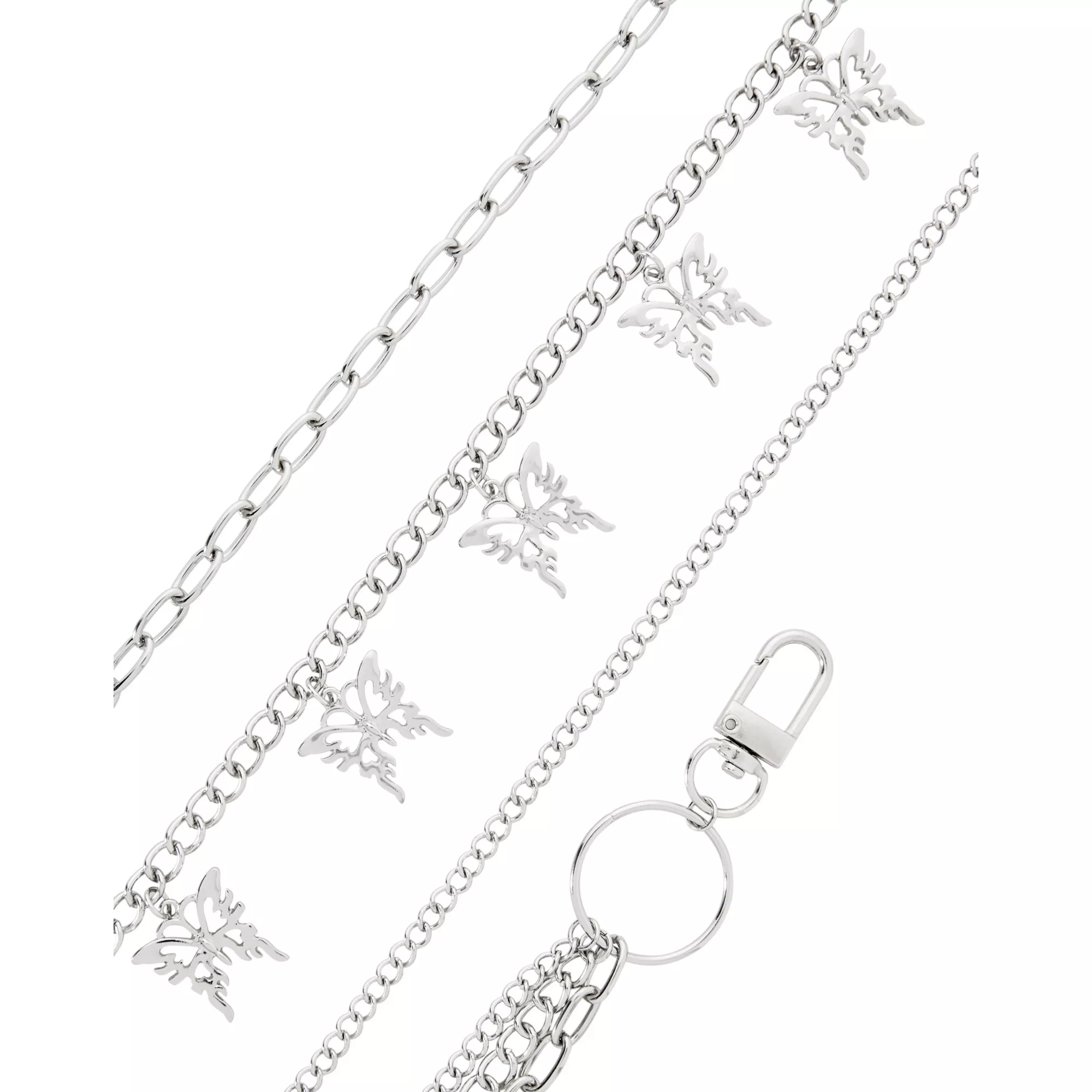 3 Row Butterfly Wallet Chain at Spencer's