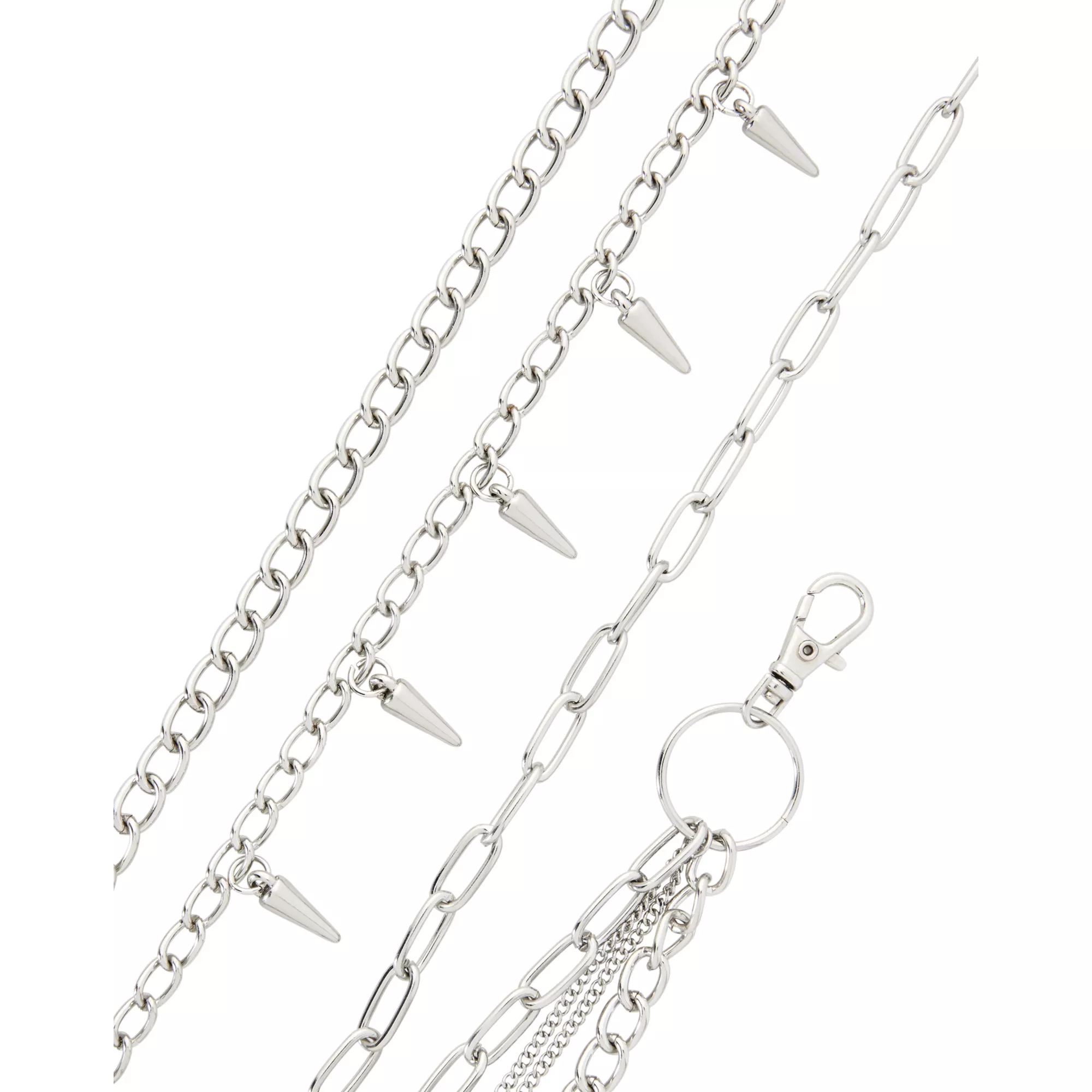 3 Row Spiked Wallet Chain at Spencer's
