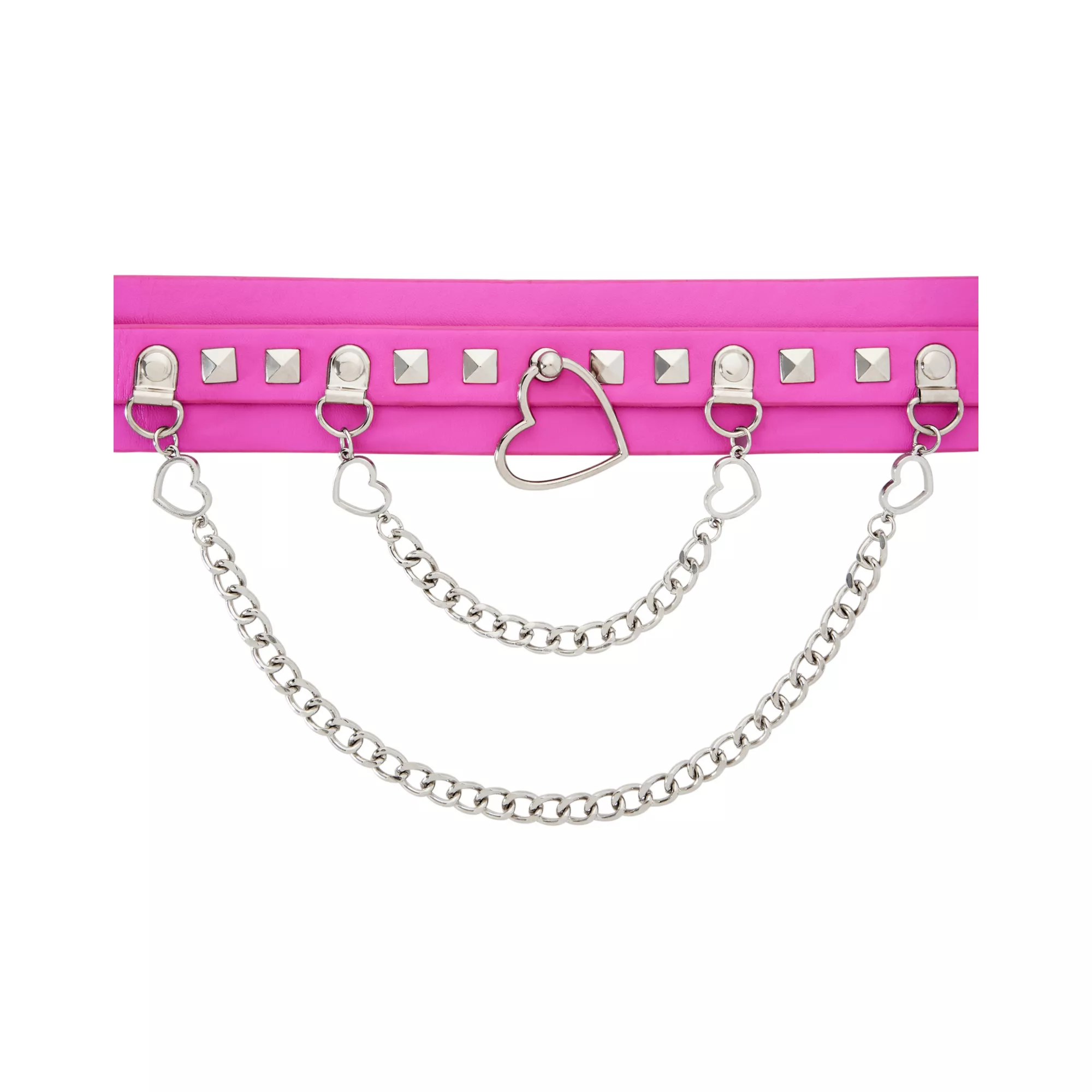 Pink Drape Heart Choker Necklace at Spencer's