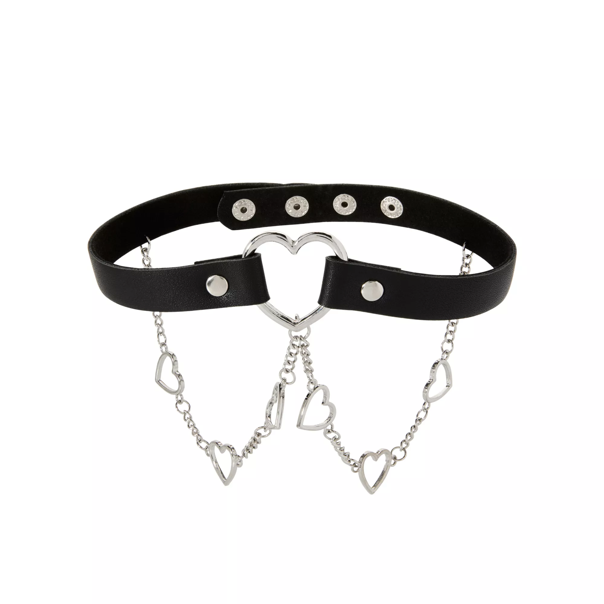 Metal Heart Drape Choker Necklace