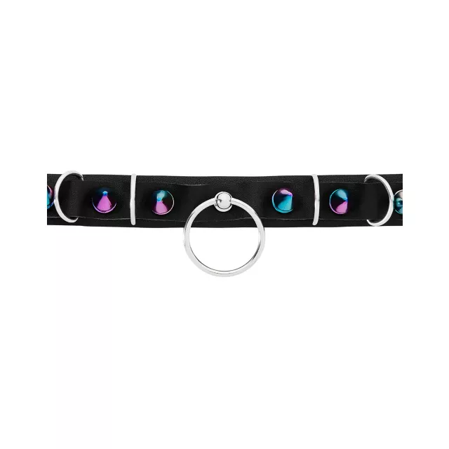 Iridescent Spiked Choker Necklace at Spencer's