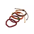 Multi-Pack Leather and Beaded Bracelets - 4 Pack at Spencer's