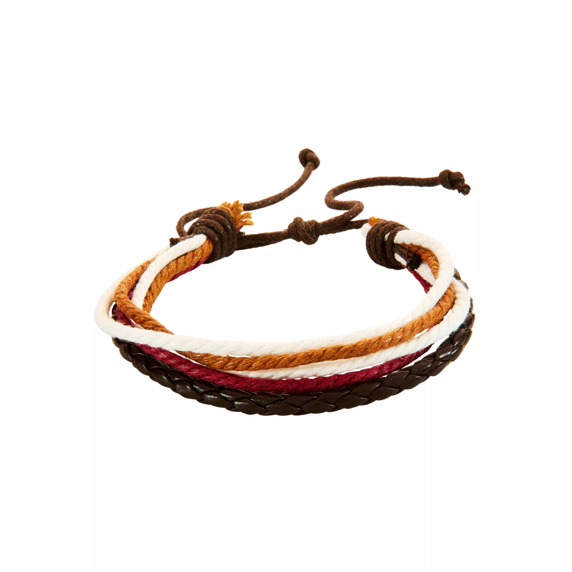 Multi-Pack Leather and Beaded Bracelets - 4 Pack at Spencer's