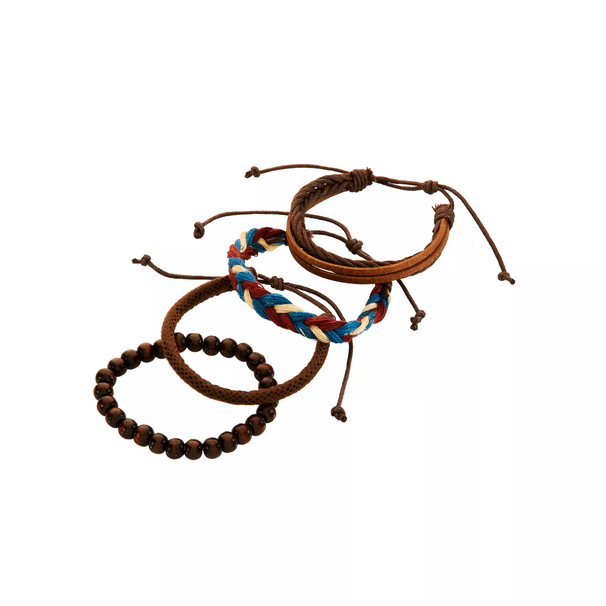 Multi-Pack Braided and Beaded Bracelets - 6 Pack at Spencer's