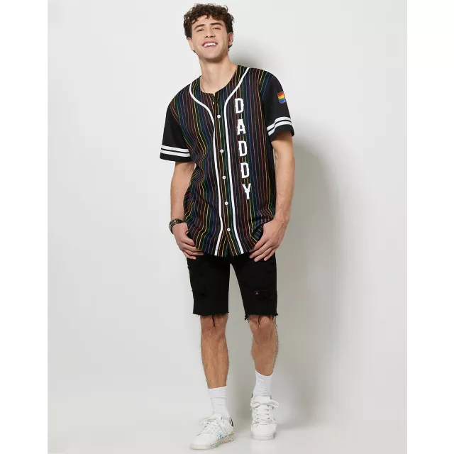 Daddy Rainbow Pride Pinstripe Jersey at Spencer's