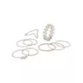 Multi-Pack Silvertone Every Day Assorted Rings - 9 Pack at Spencer's