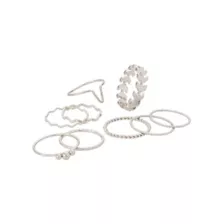 Multi-Pack Silvertone Every Day Assorted Rings - 9 Pack at Spencer's