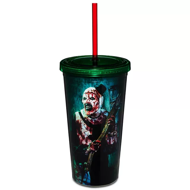 Art the Clown Holding Weapon Cup with Straw 20 oz. - Terrifier at Spencer's
