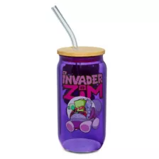 Invader Zim Glass Cup with Straw - 16 oz. at Spencer's