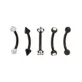 Multi-Pack CZ Black Spike Curved Barbells 5 Pack - 16 Gauge at Spencer's