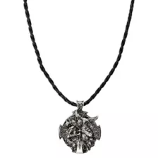 Black Rope Skull Pendant Necklace at Spencer's