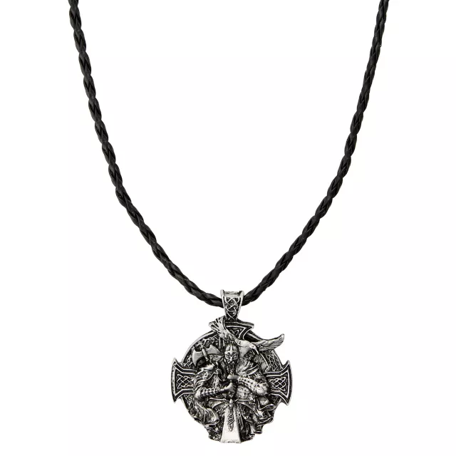Black Rope Skull Pendant Necklace at Spencer's