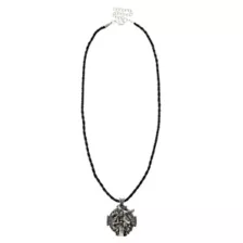 Black Rope Skull Pendant Necklace at Spencer's