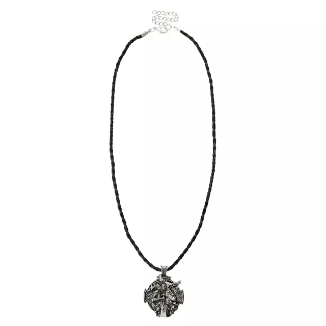 Black Rope Skull Pendant Necklace at Spencer's