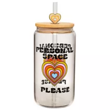 Personal Space Glass Cup with Straw - 16 oz. at Spencer's