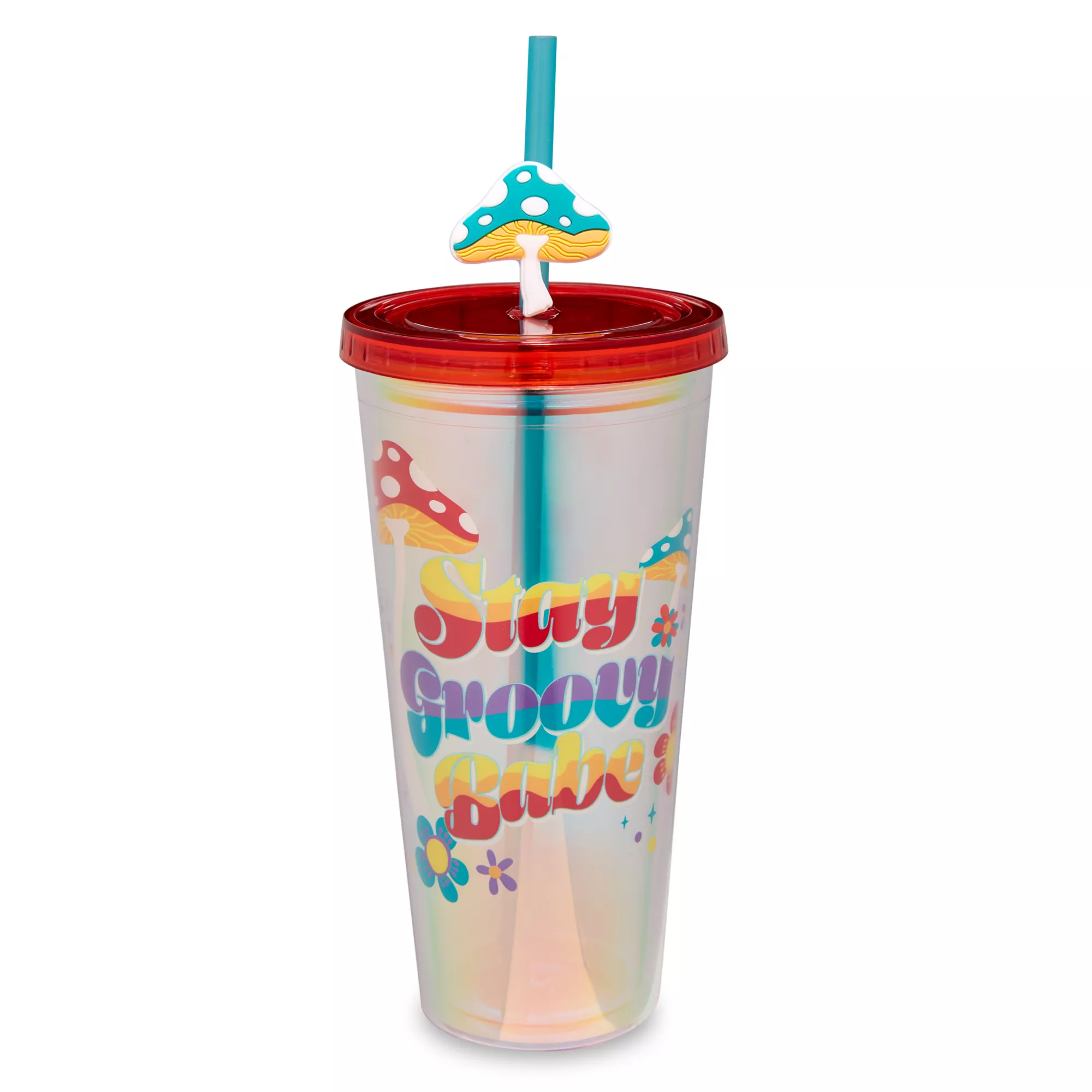 Stay Groovy Babe Mushroom Cup with Straw and Topper - 22 oz. at Spencer's