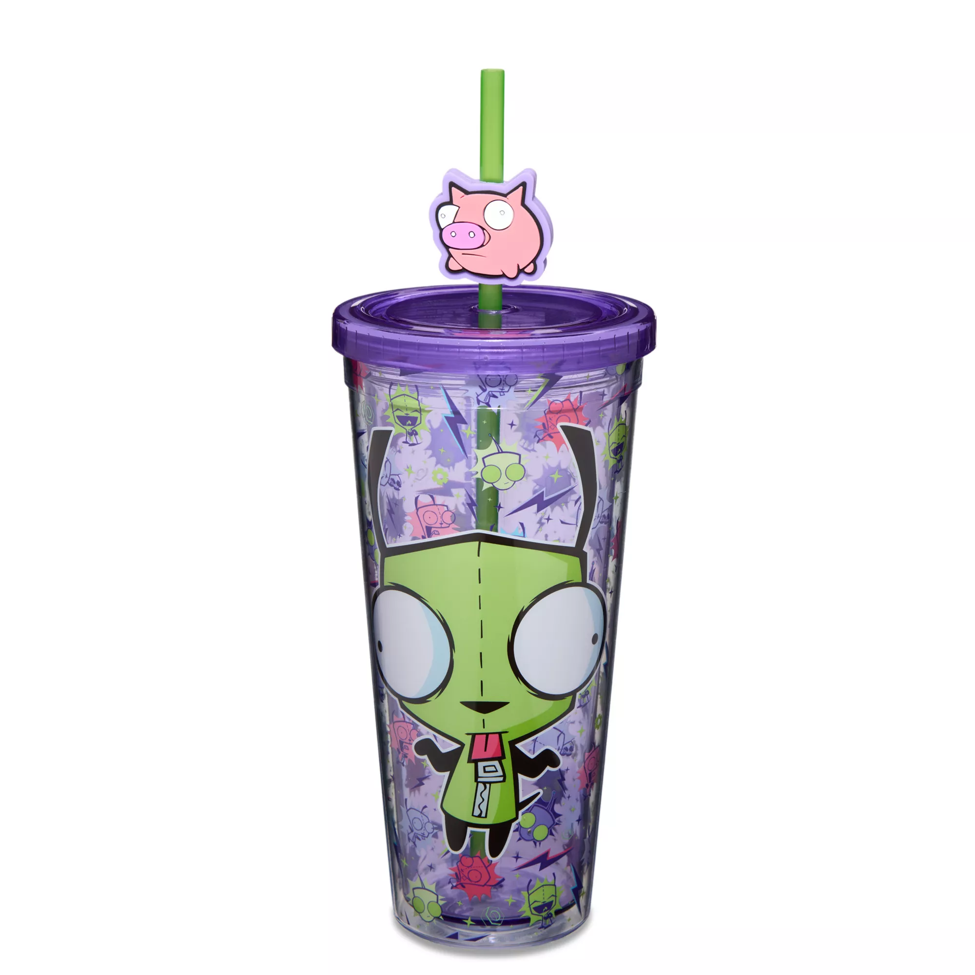 GIR Pig Cup with Straw 24 oz. - Invader Zim at Spencer's