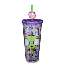 Gir Pig Cup with Straw 24 oz. - Invader Zim at Spencer's