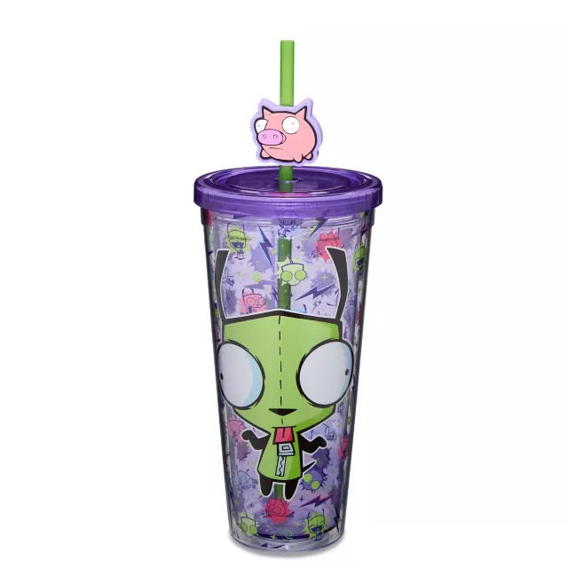 Gir Pig Cup with Straw 24 oz. - Invader Zim at Spencer's