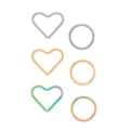 Multi-Pack Silvertone Goldtone and Oil Slick Titanium Heart and Hoop Nose Rings 6 Pack - 20 Gauge at Spencer's