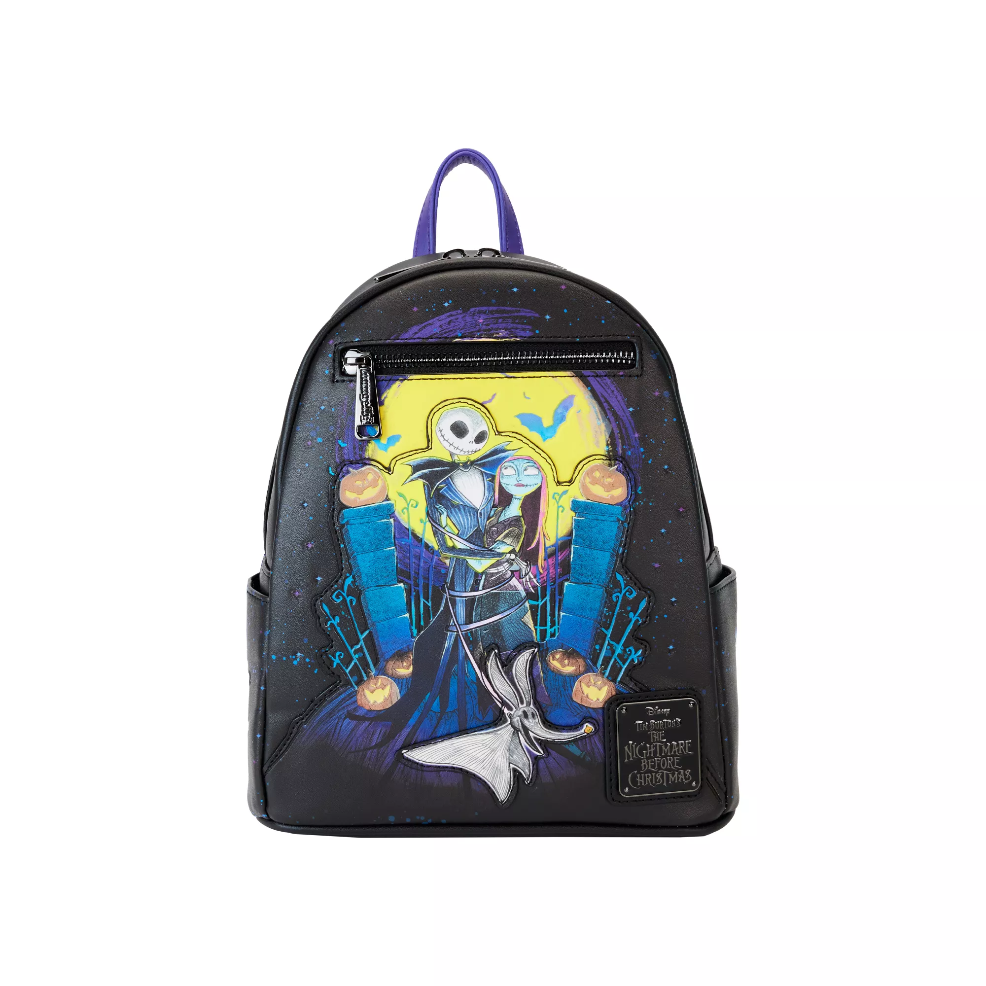 Loungefly Glow in the Dark Jack Skellington and Sally Mini Backpack - The Nightmare Before Christmas
