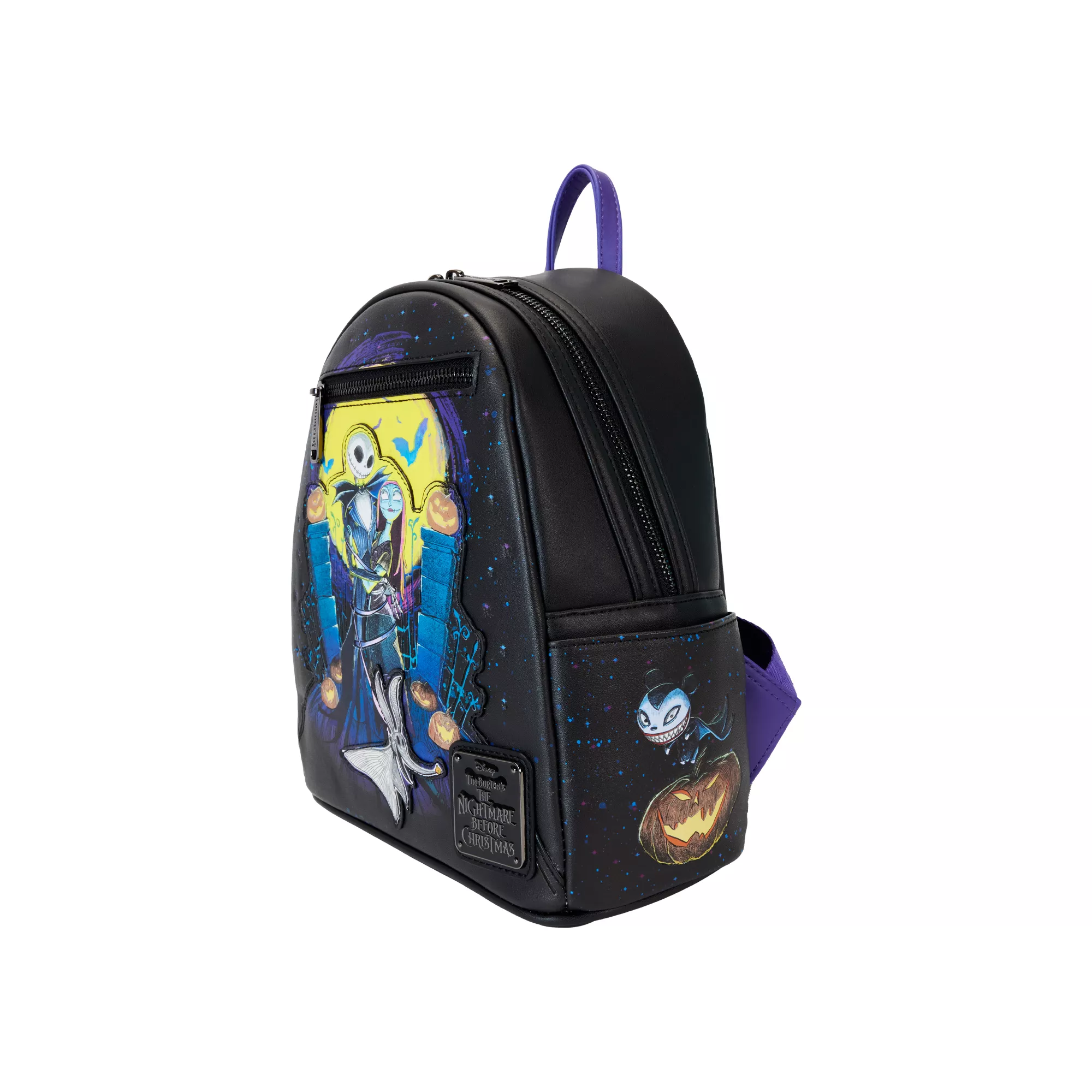 Loungefly Glow in the Dark Jack Skellington and Sally Mini Backpack - The Nightmare Before Christmas